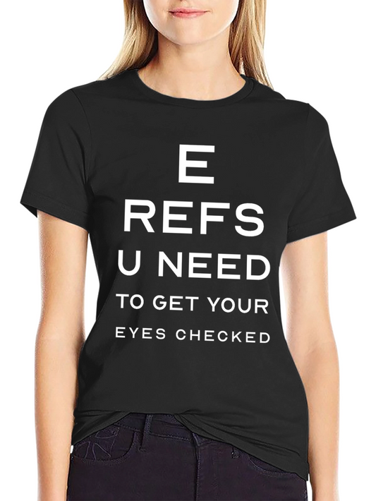 Funny Referees Eye Chart Black T-Shirt