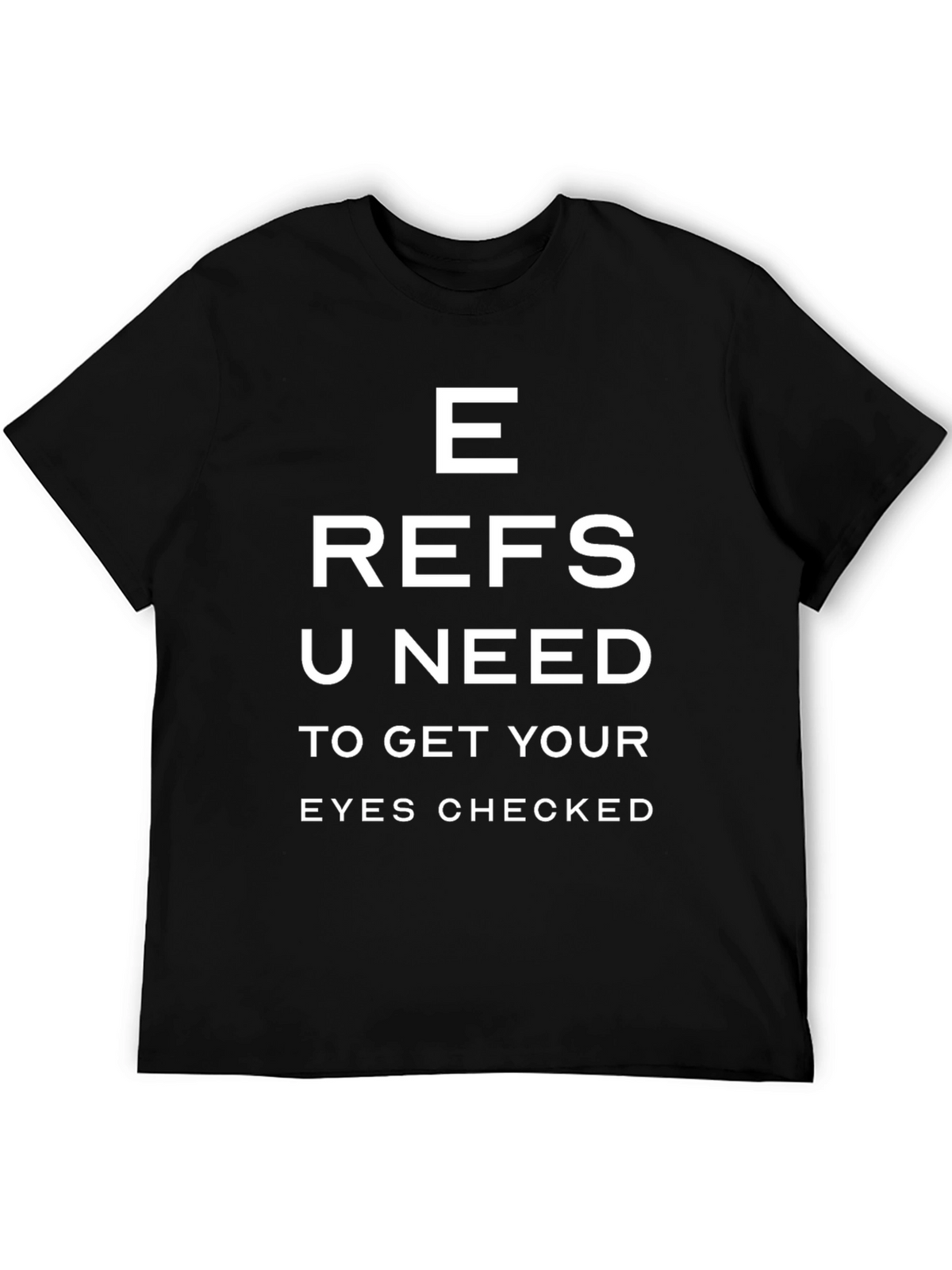 Funny Referees Eye Chart Black T-Shirt