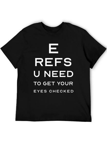 Funny Referees Eye Chart Black T-Shirt