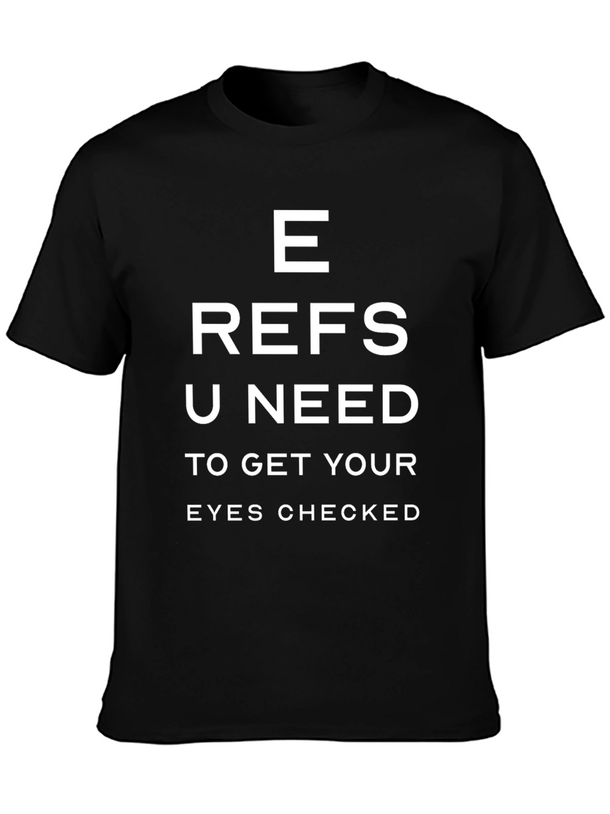 Funny Referees Eye Chart Black T-Shirt