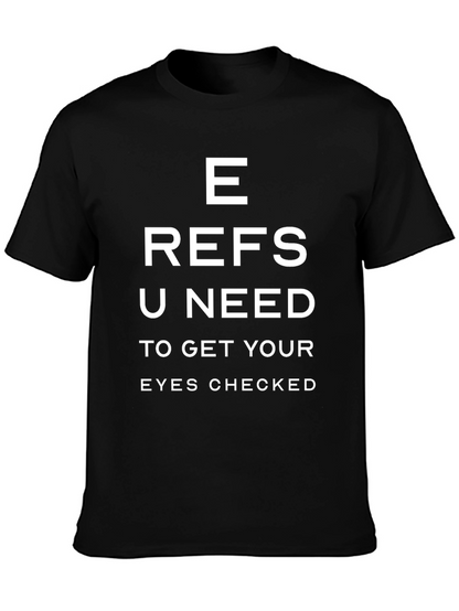 Funny Referees Eye Chart Black T-Shirt
