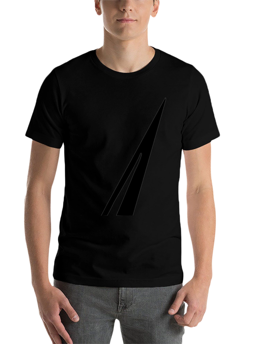 Mens Black Graphic Tee - Minimalist Design