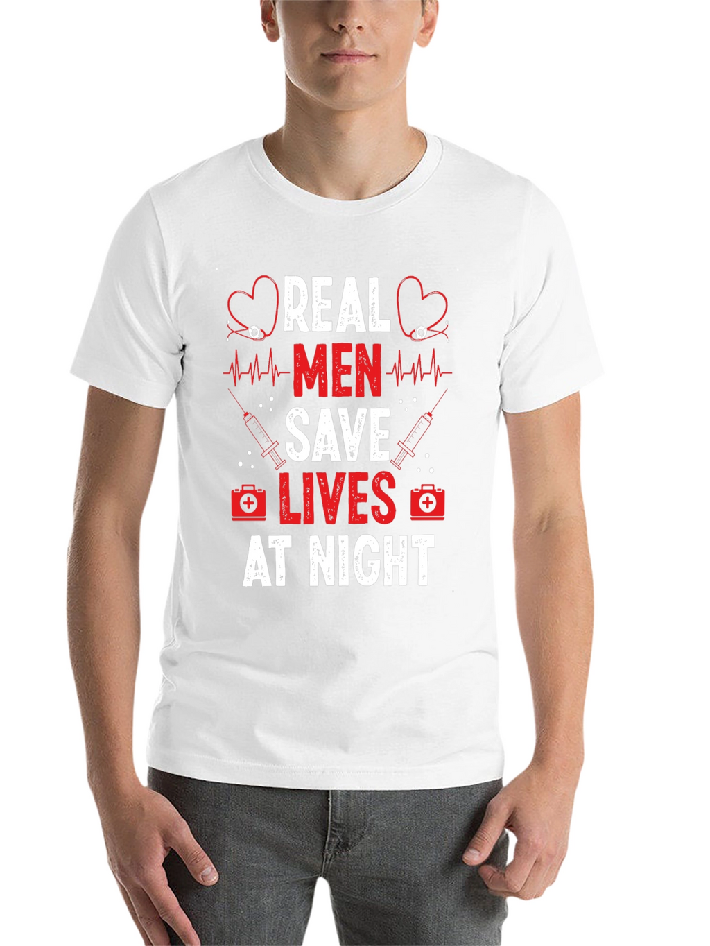 Real Men Save Lives at Night Graphic Tee