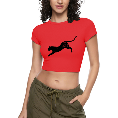 Minimal Black Panther Streetwear Grey Crop Top