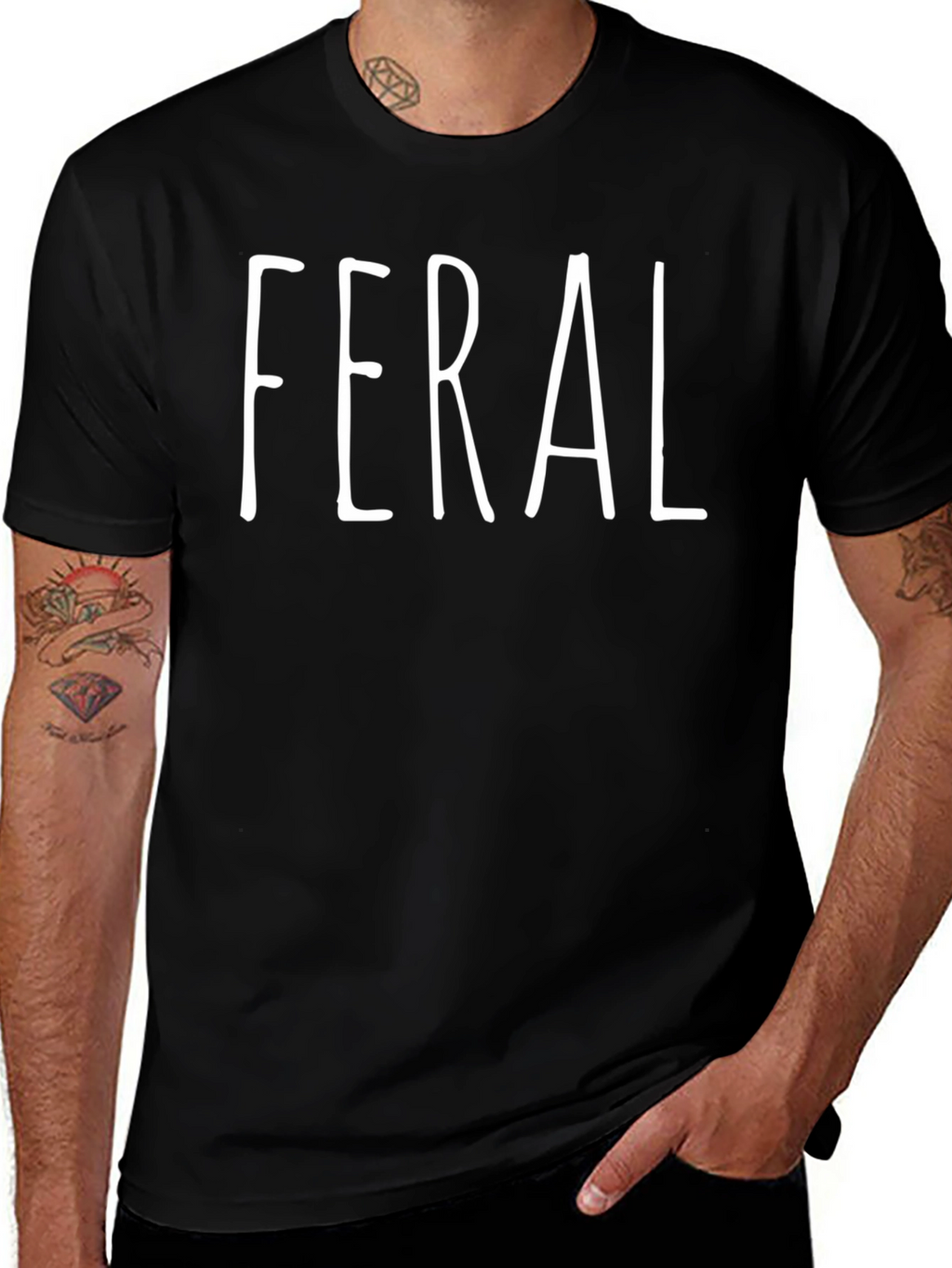Feral Graphic Tee - Black Casual T-Shirt