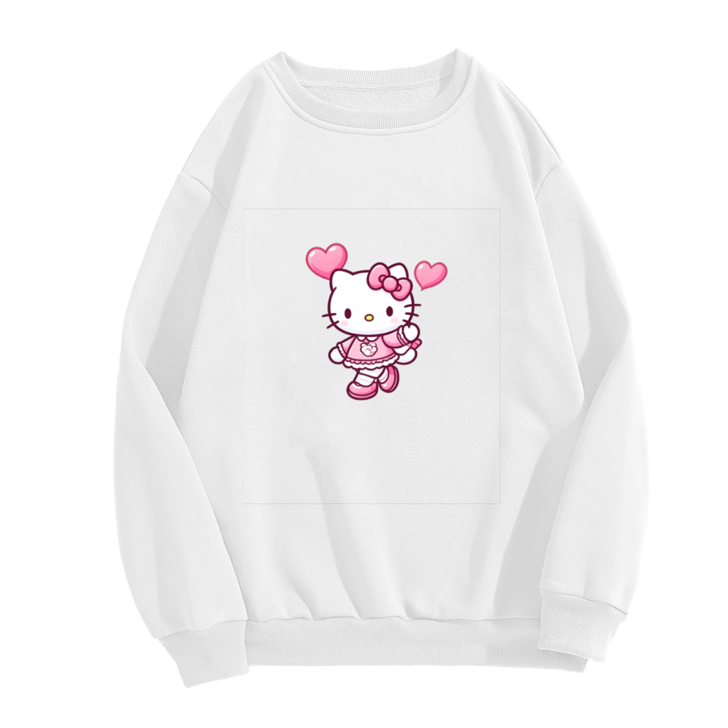 Lovely Heart?Filled Hello Kitty Kawaii Crewneck Sweatshirt