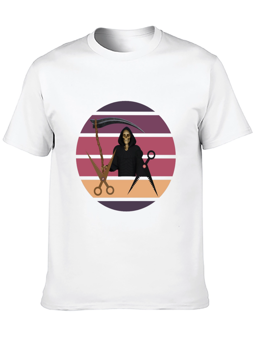 Retro Grim Reaper Barber T-Shirt