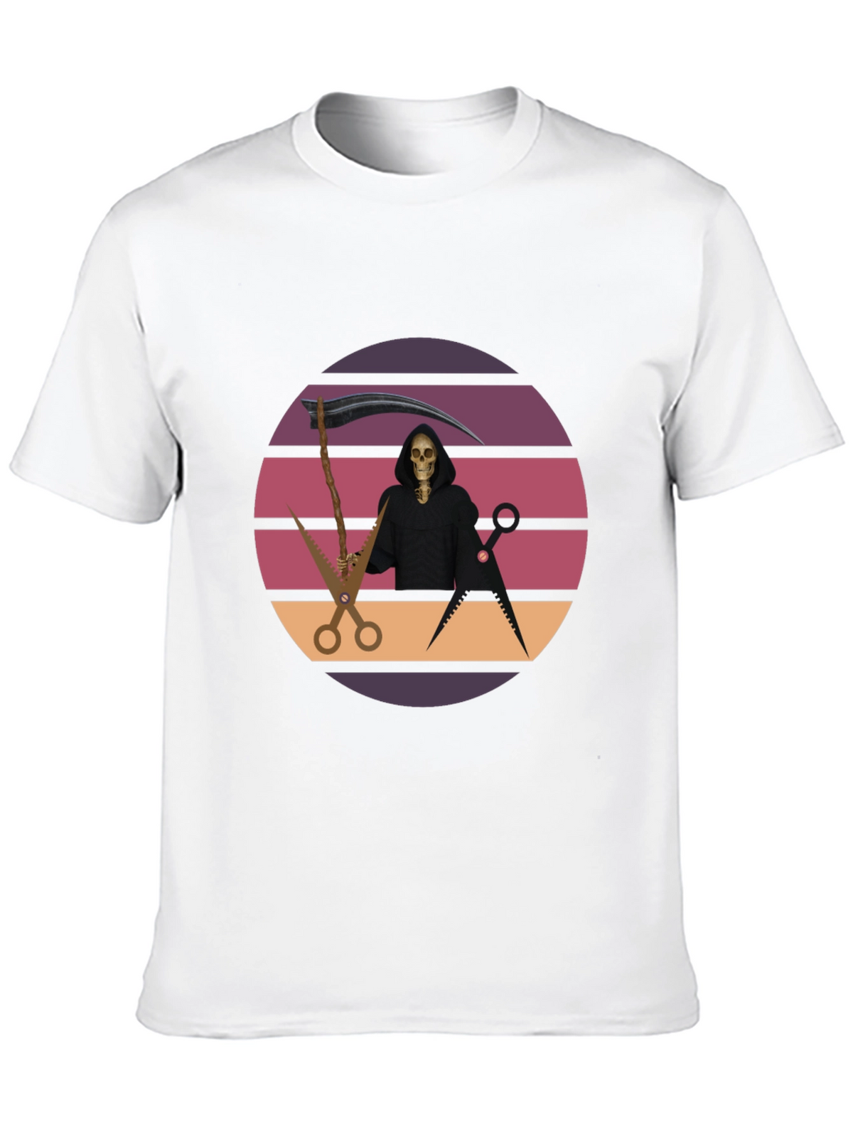 Retro Grim Reaper Barber T-Shirt
