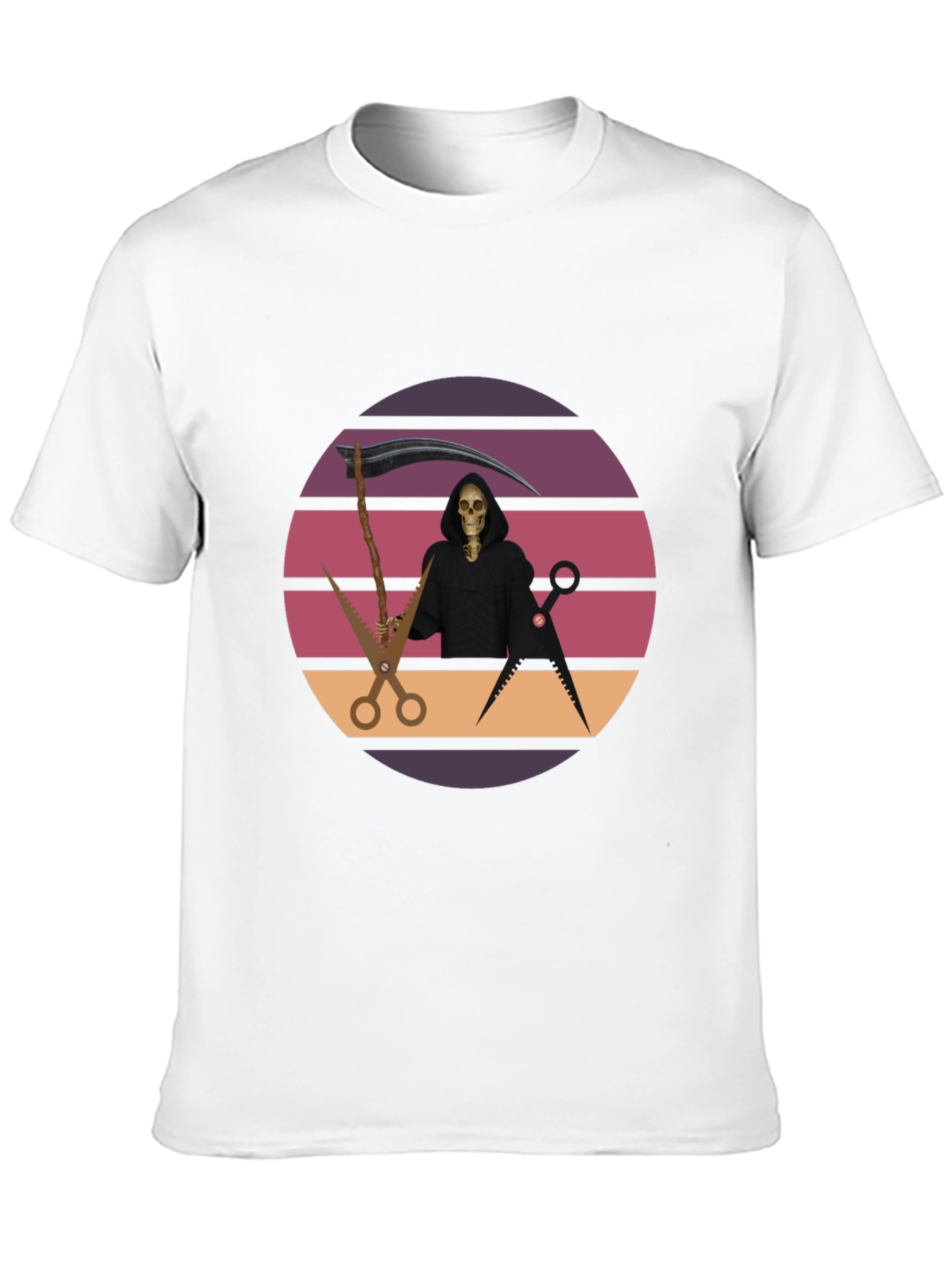 Retro Grim Reaper Barber T-Shirt