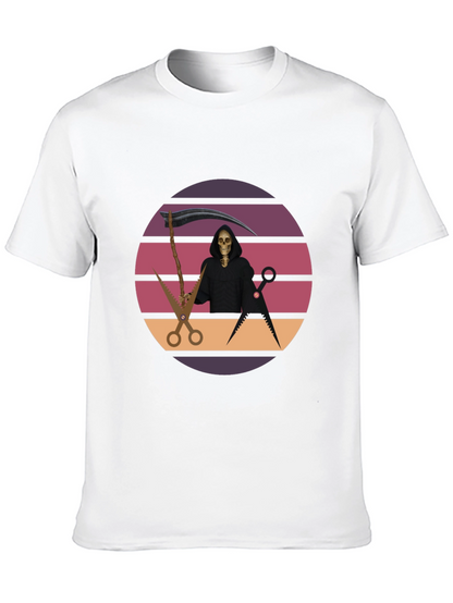 Retro Grim Reaper Barber T-Shirt