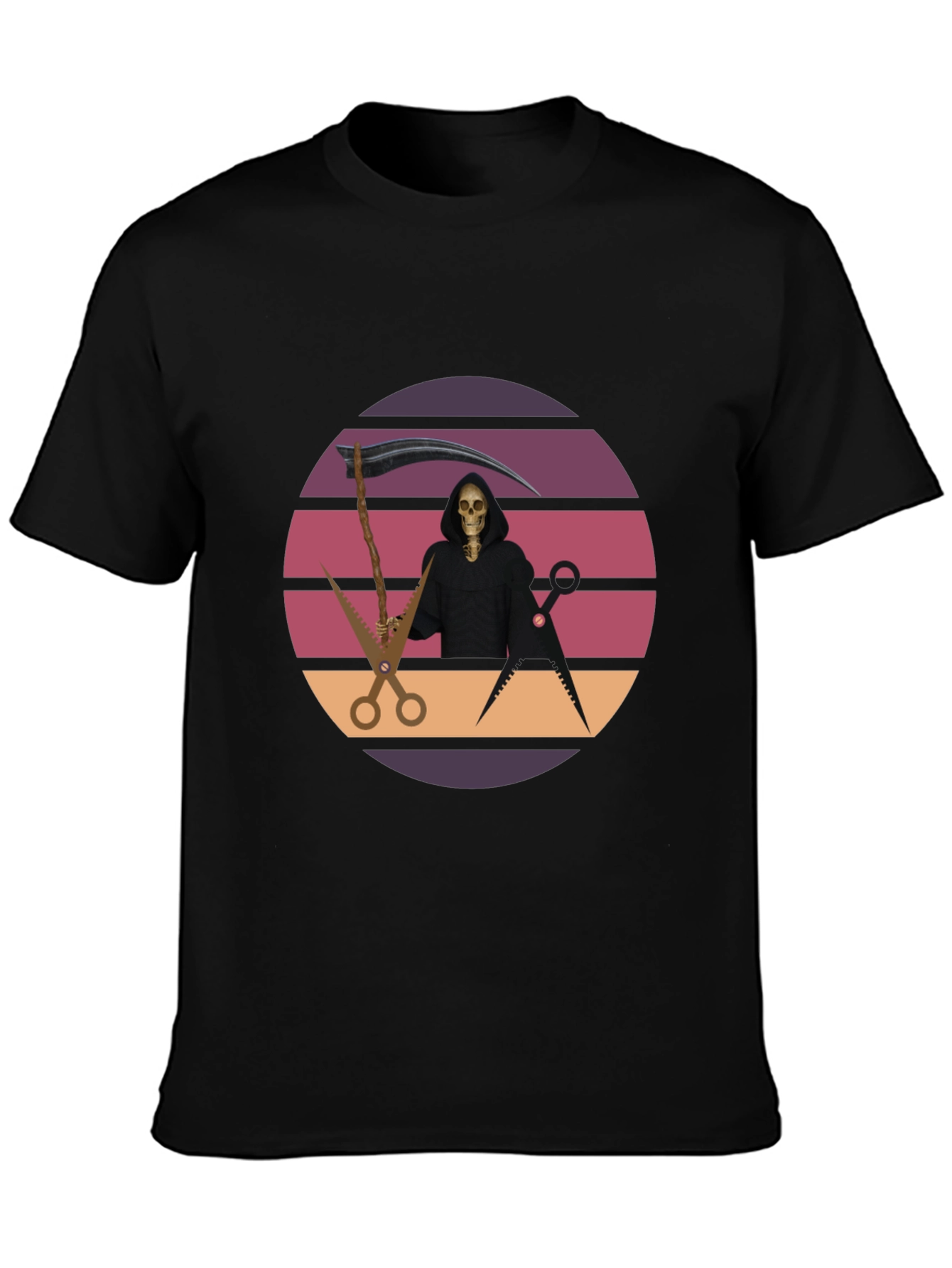 Retro Grim Reaper Barber T-Shirt