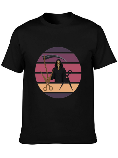 Retro Grim Reaper Barber T-Shirt
