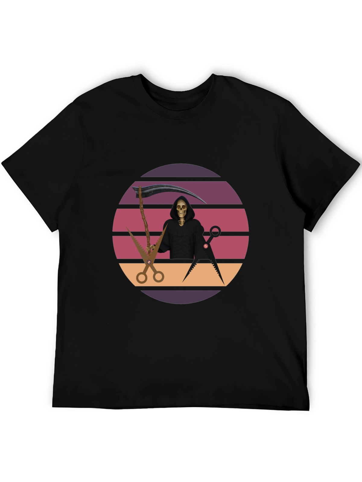 Retro Grim Reaper Barber T-Shirt