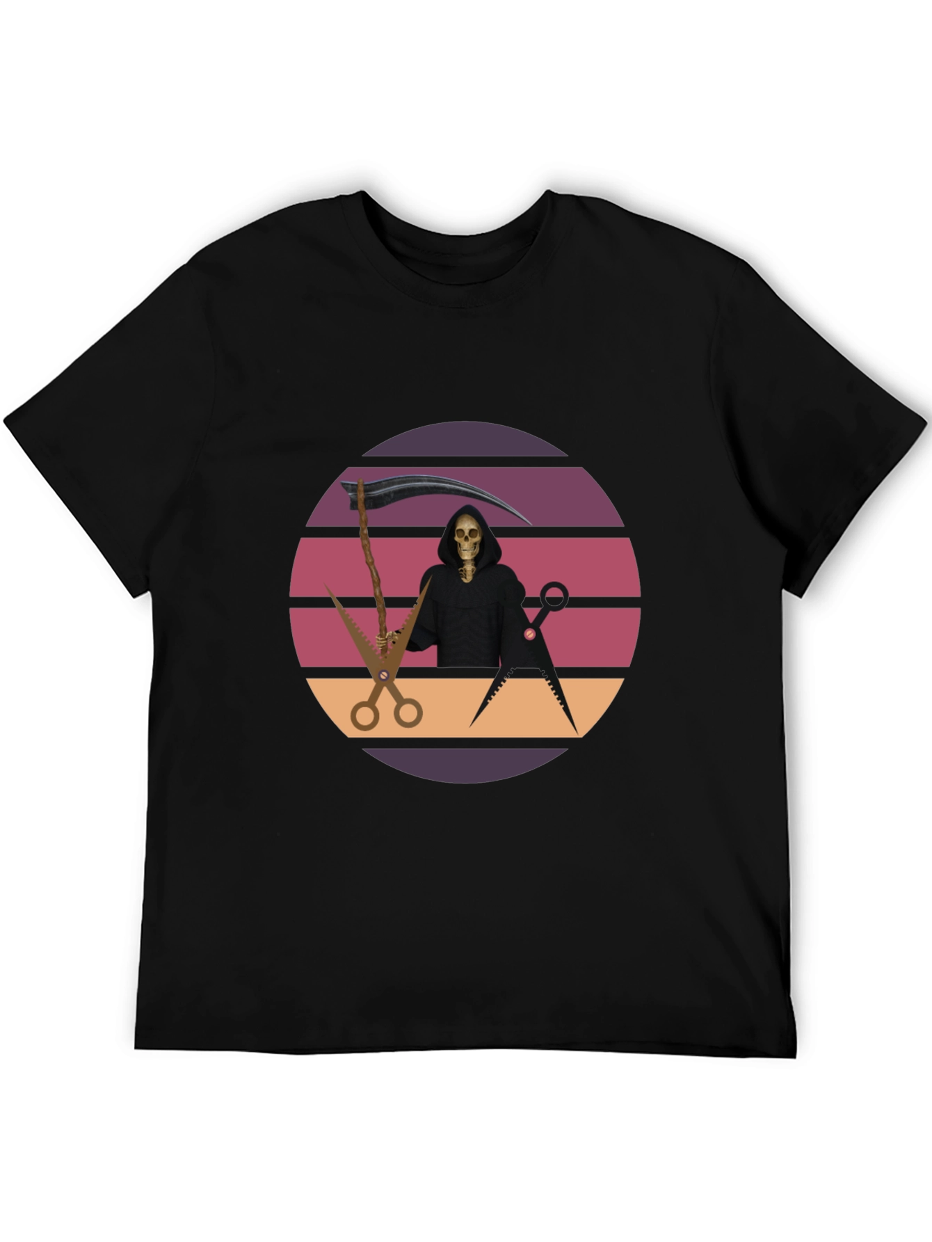Retro Grim Reaper Barber T-Shirt