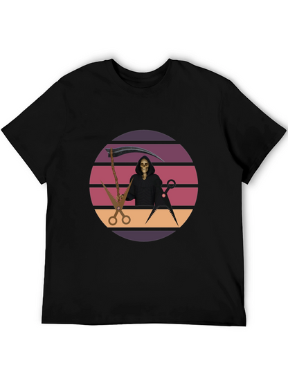 Retro Grim Reaper Barber T-Shirt