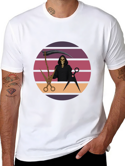 Retro Grim Reaper Barber T-Shirt