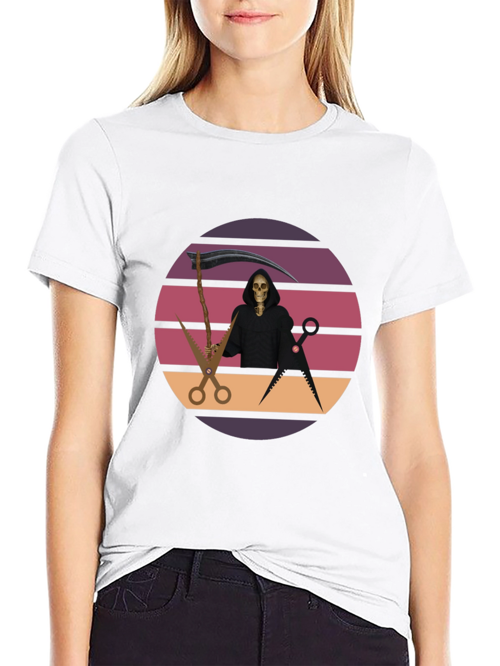 Retro Grim Reaper Barber T-Shirt