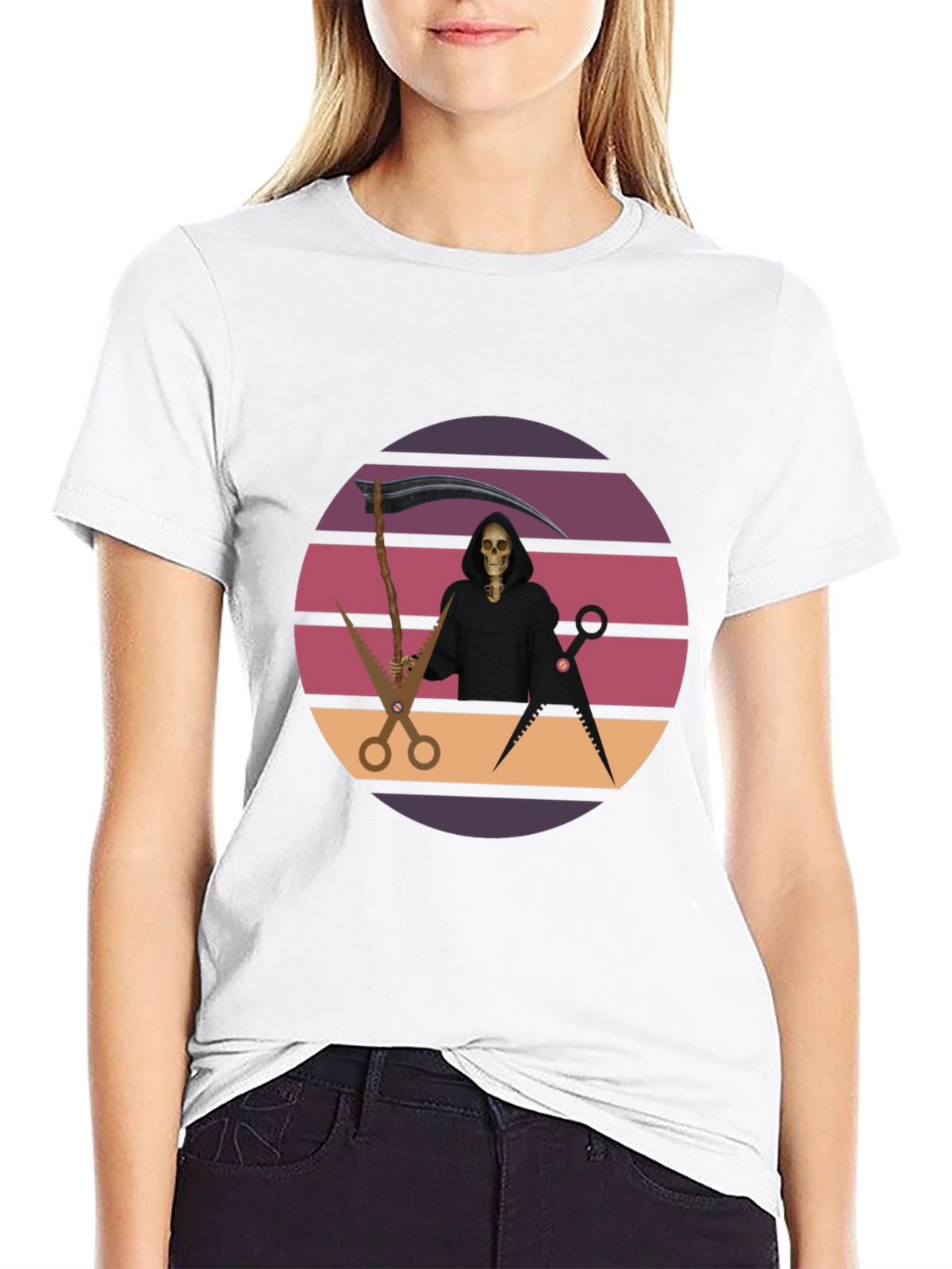 Retro Grim Reaper Barber T-Shirt