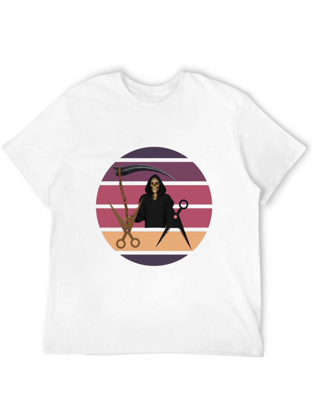 Retro Grim Reaper Barber T-Shirt