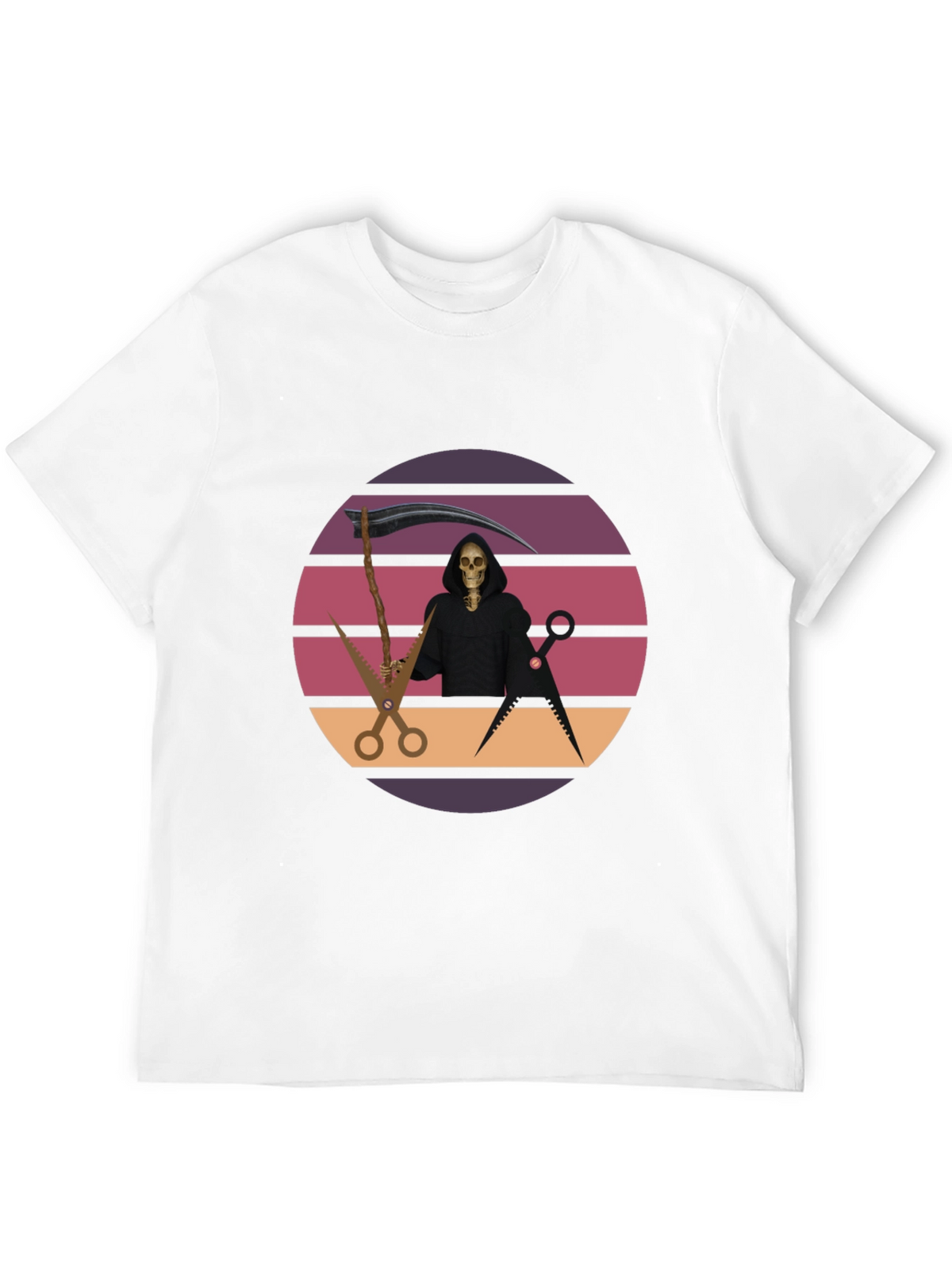 Retro Grim Reaper Barber T-Shirt