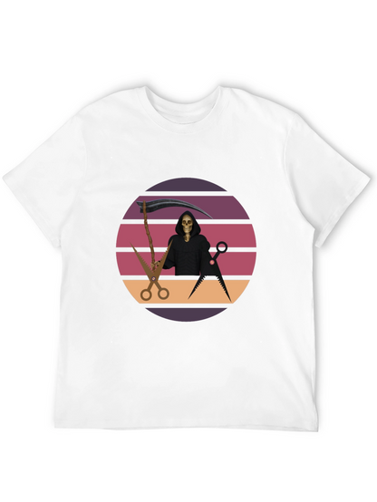 Retro Grim Reaper Barber T-Shirt