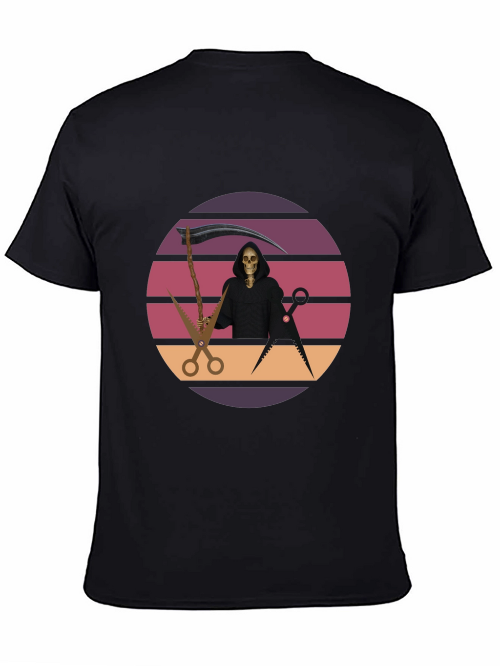 Retro Grim Reaper Barber T-Shirt
