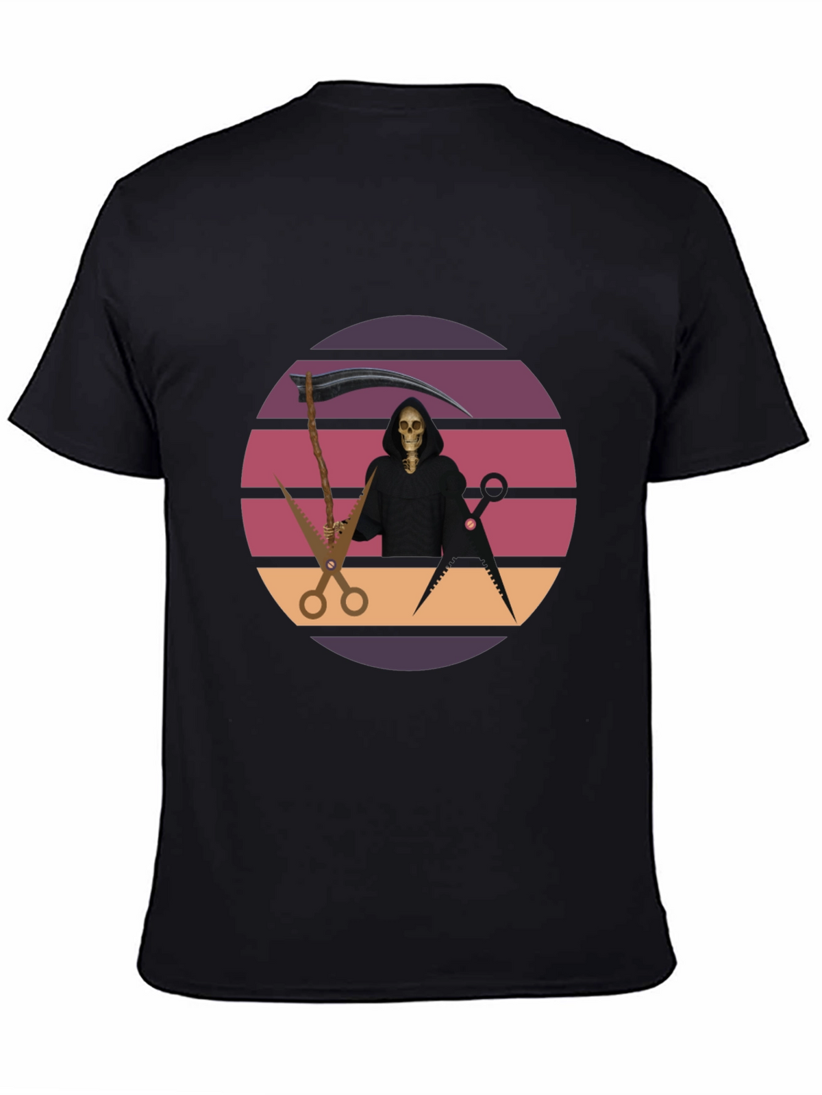 Retro Grim Reaper Barber T-Shirt