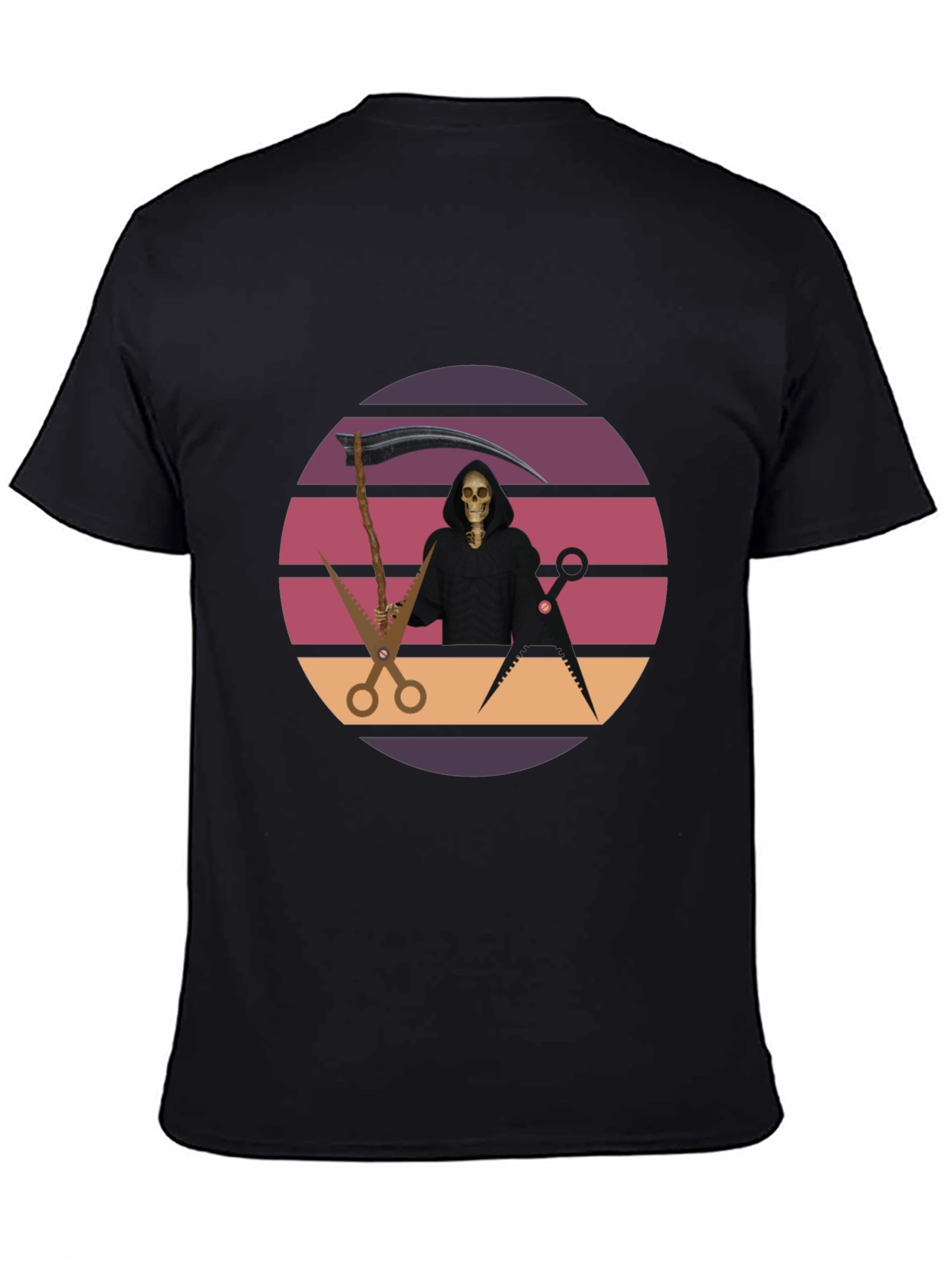 Retro Grim Reaper Barber T-Shirt