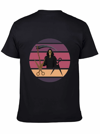 Retro Grim Reaper Barber T-Shirt