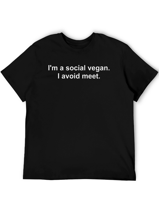 Social Vegan Graphic Tee - Avoid Meet Funny Vegan Shirt