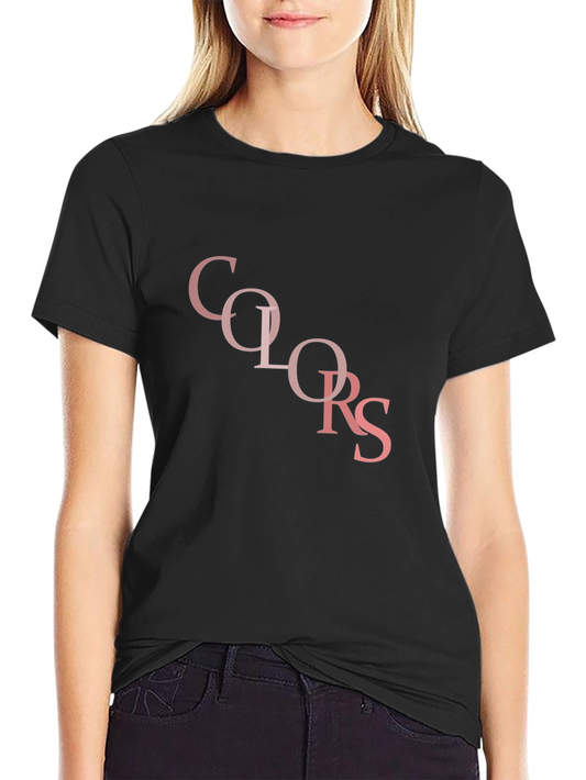 Colors Graphic Print Black T-Shirt