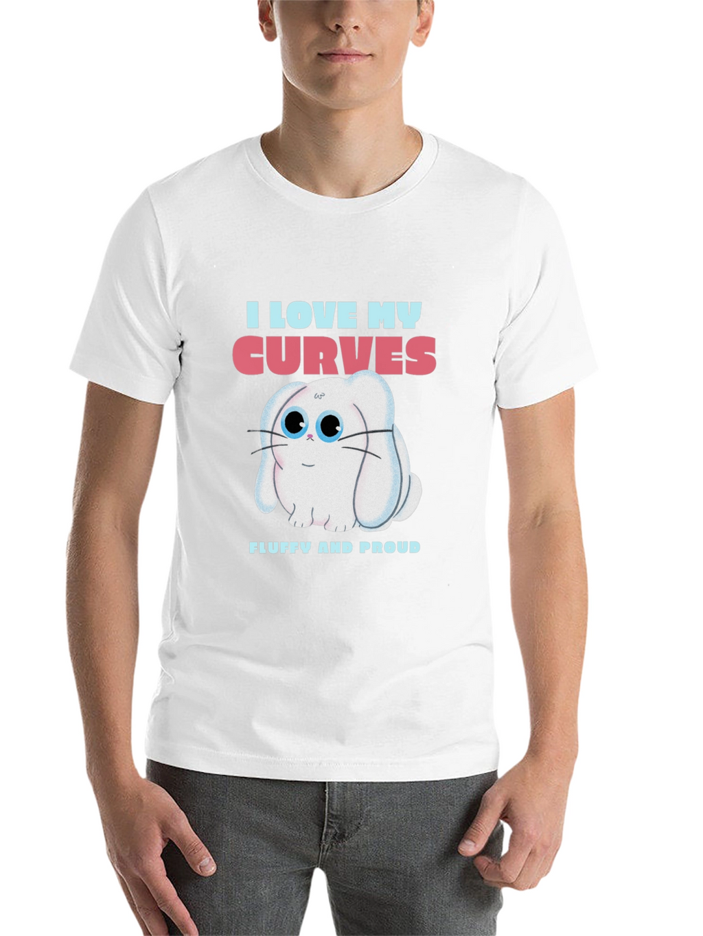 I Love My Curves T-Shirt - Fluffy Bunny Design