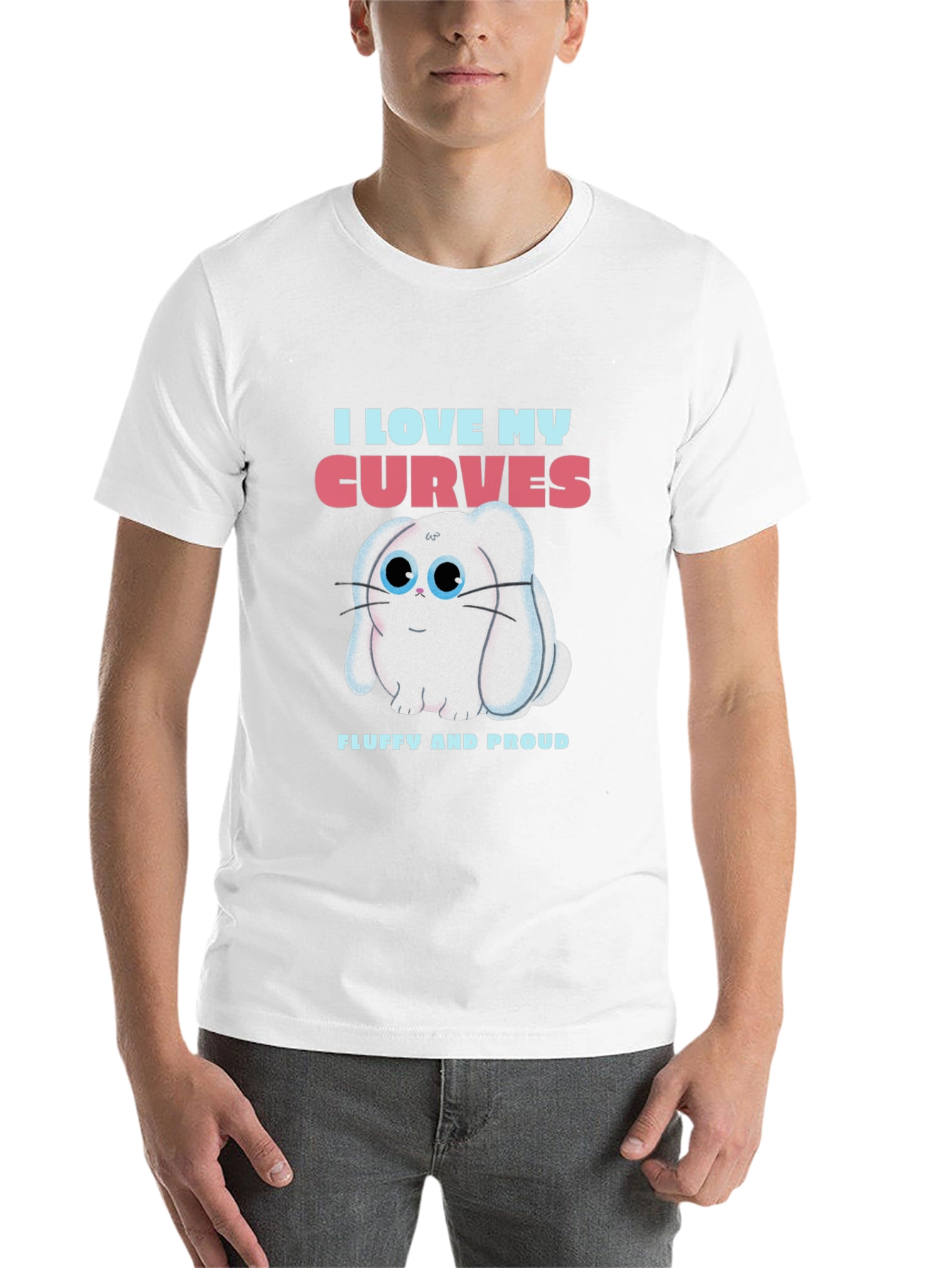 I Love My Curves T-Shirt - Fluffy Bunny Design