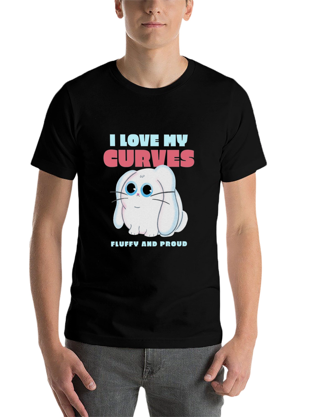 I Love My Curves T-Shirt - Fluffy Bunny Design