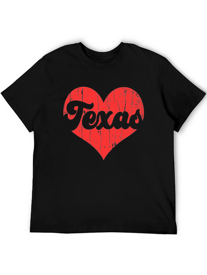 Texas Love Heart Graphic Tee - Black