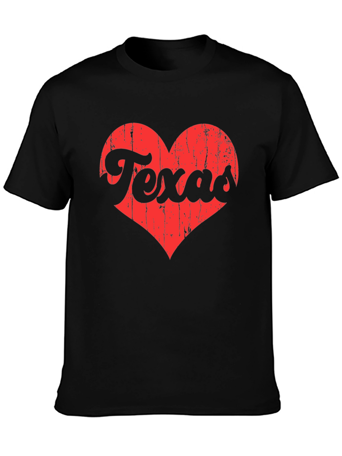 Texas Love Heart Graphic Tee - Black