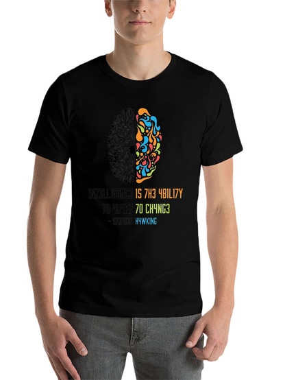 Intelligent Brain T-Shirt - Stephen Hawking Quote