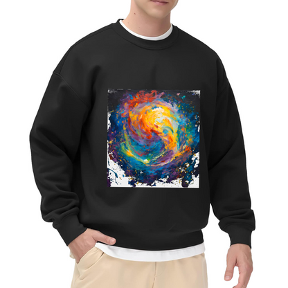 Spiral Galaxy Abstract Painting Crewneck Sweatshirt | Cosmic Swirl Art Pullover, Space Lover Gift