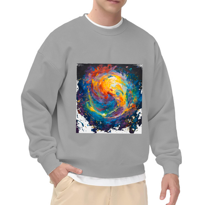 Spiral Galaxy Abstract Painting Crewneck Sweatshirt | Cosmic Swirl Art Pullover, Space Lover Gift