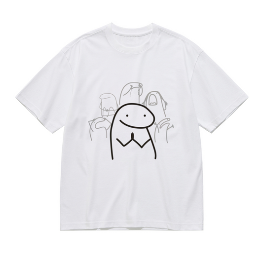 Viral Flork Meme Simple Line Art Casual Tee