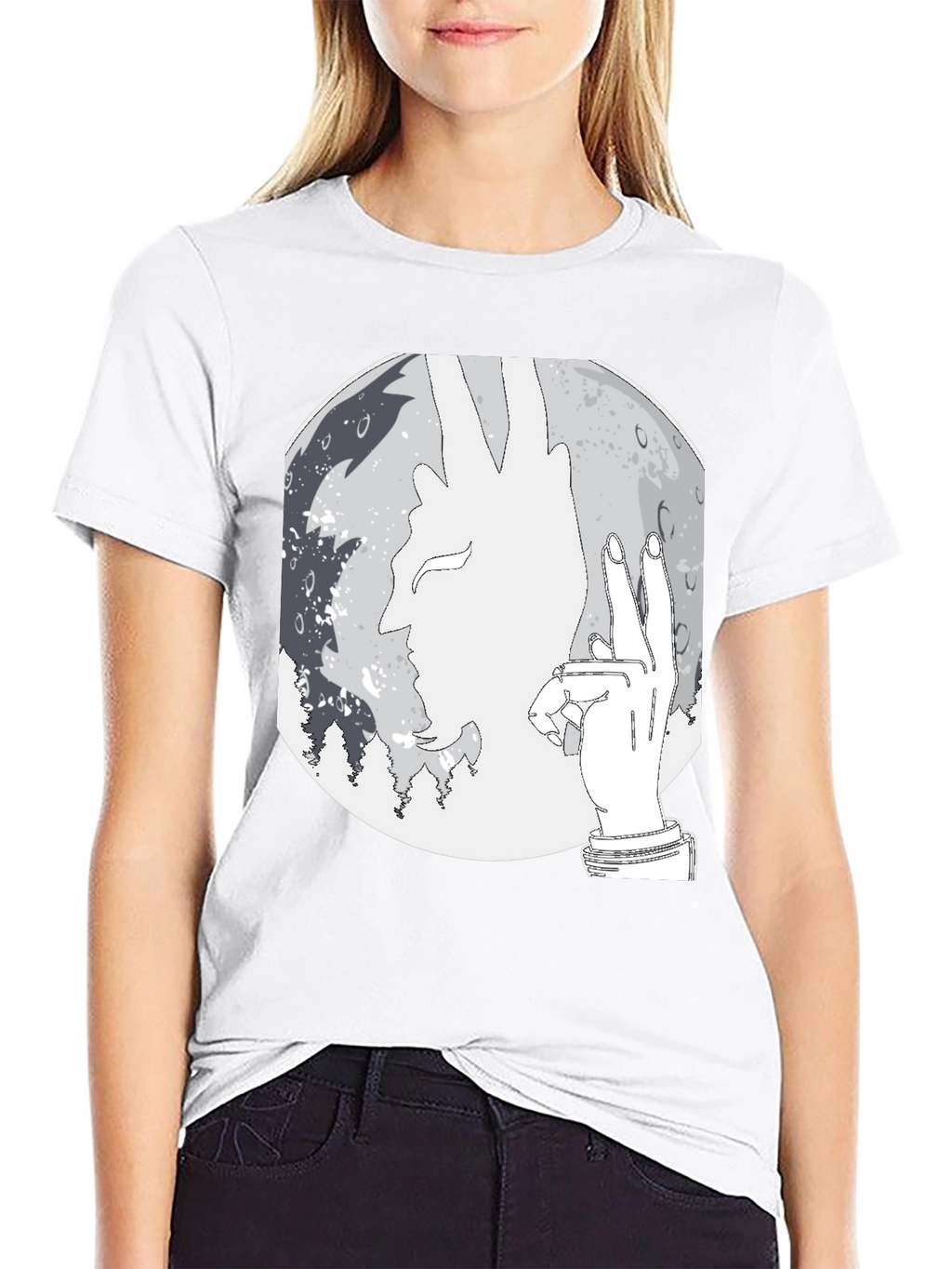 Silhouette Moon Graphic Tee - Stylish Mens Black T-Shirt