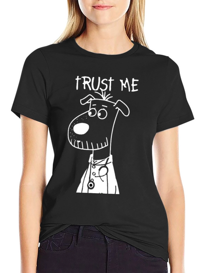 Trust Me Im a Dogtor Funny Black T-Shirt