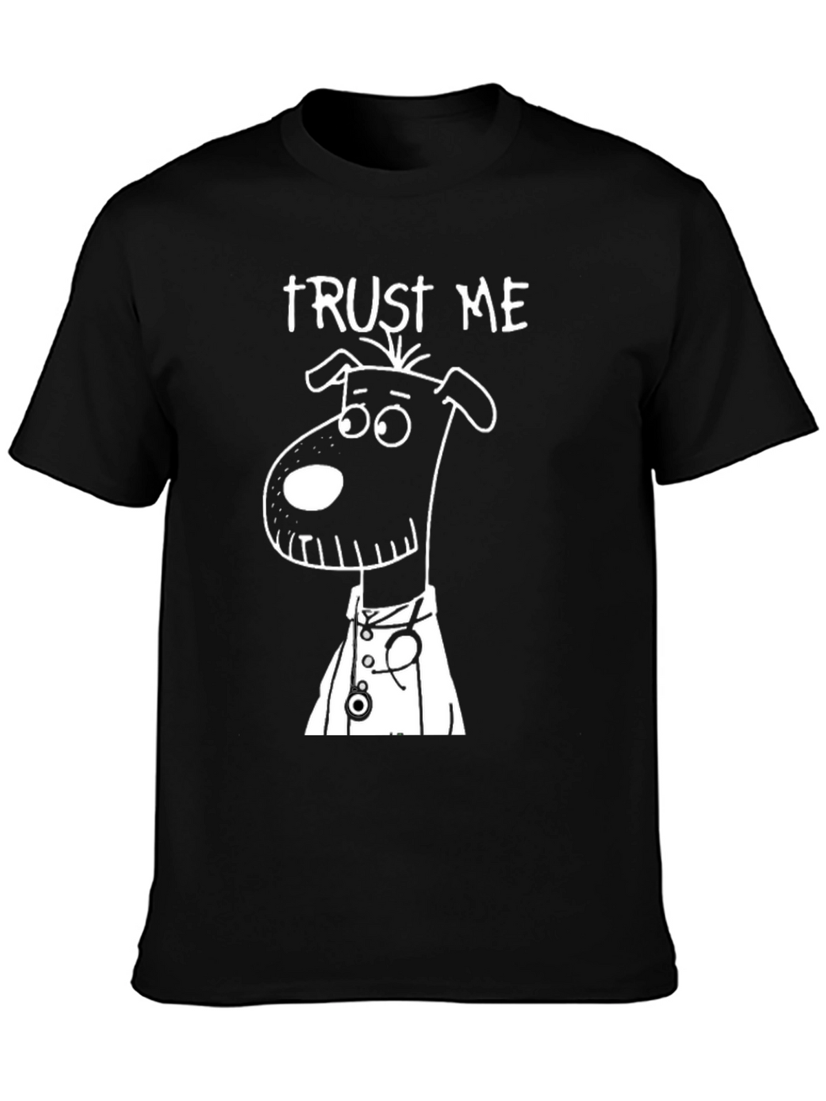 Trust Me Im a Dogtor Funny Black T-Shirt