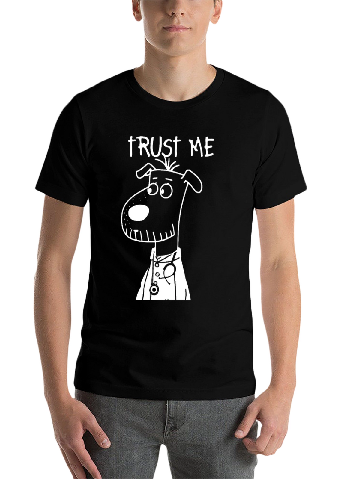 Trust Me Im a Dogtor Funny Black T-Shirt