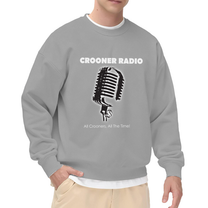 Crooner Radio Sweatshirt | Vintage Microphone Graphic Crewneck, Classic Radio Music Pullover Top, Jazz Singer Gift for Music Lovers