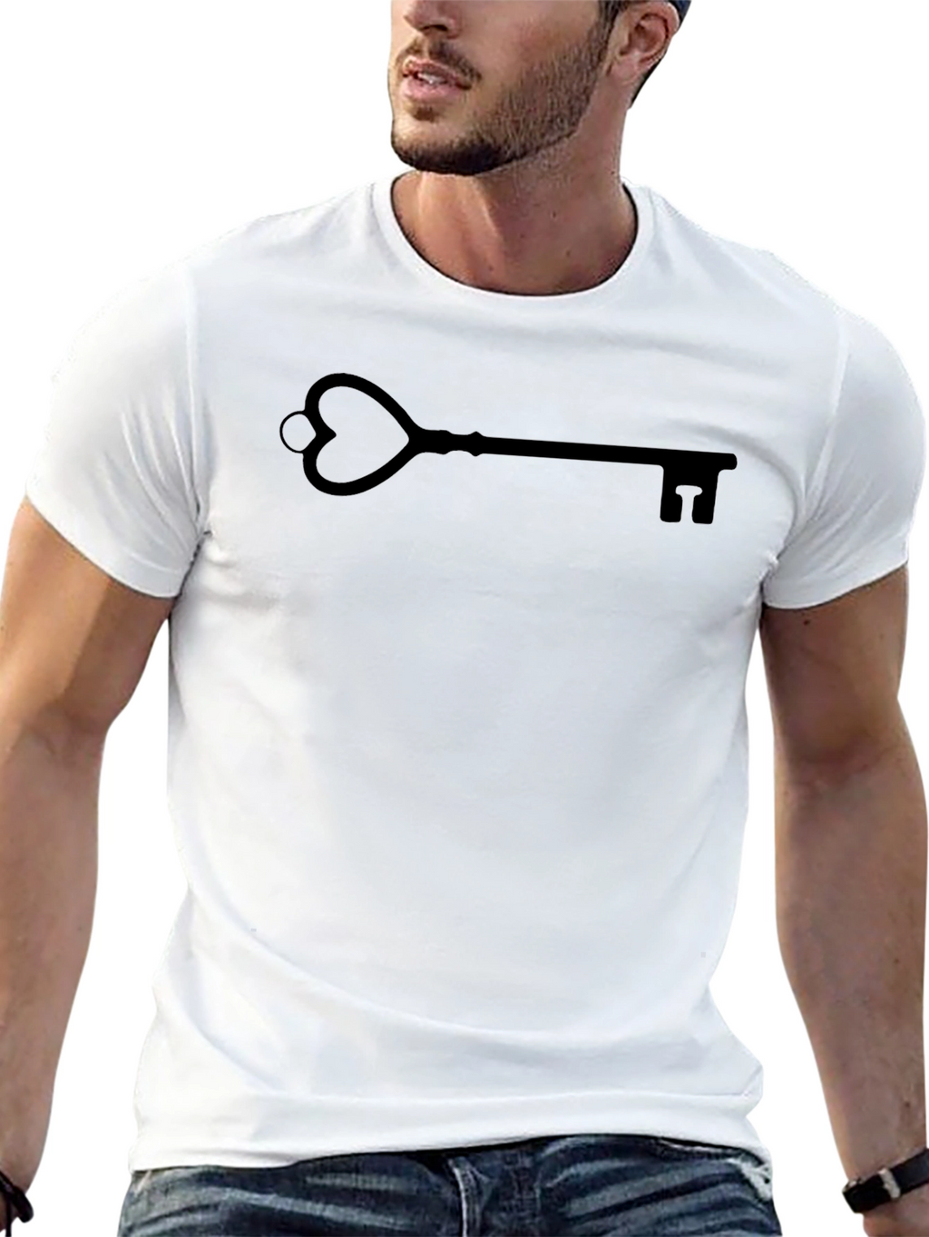 Heart Key Graphic T-Shirt - Stylish & Unique Design