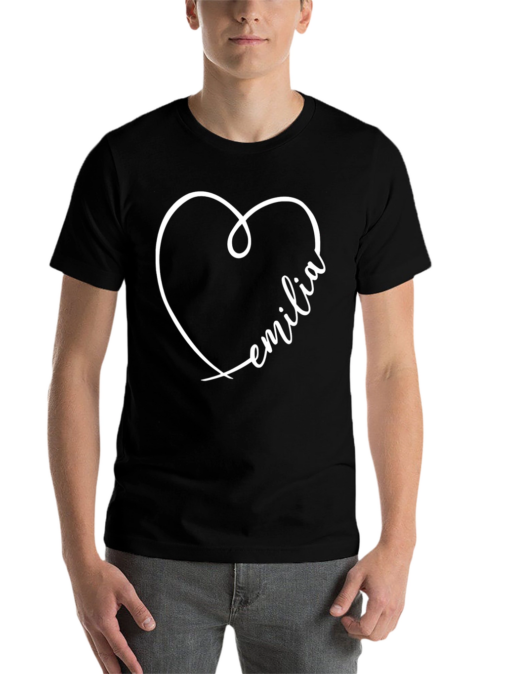 Emilia Heart Graphic Tee - Black