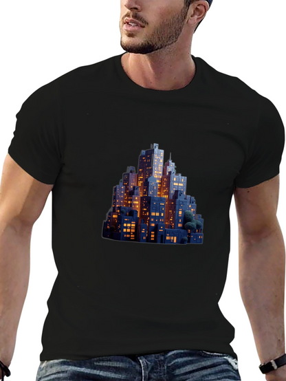 Night Cityscape Graphic Tee - Urban Style