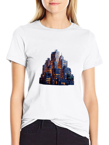 Night Cityscape Graphic Tee - Urban Style