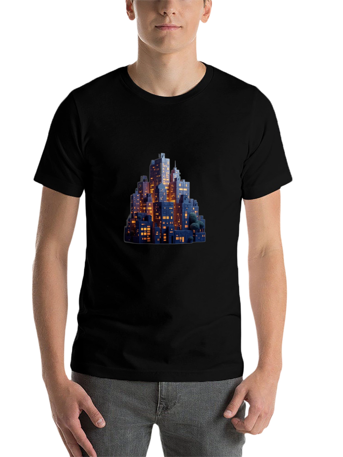 Night Cityscape Graphic Tee - Urban Style